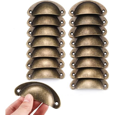 Retro-Muschelgriffe, 20er-Set, Schranktür- und Schubladengriffe (inkl. Schrauben), Möbelgriffe, Küchenschrank-Türgriffe, Schubladenknöpfe, bronzefarben (1/5)
