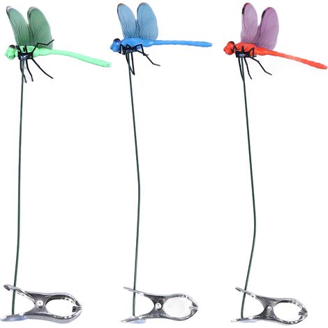 Pinces Dragonfly 3D pour Jardin - Lot de 3 Décorations Naturelles pour Fleurs en Pot, Pelouse ou Statue de Maison (1/5)