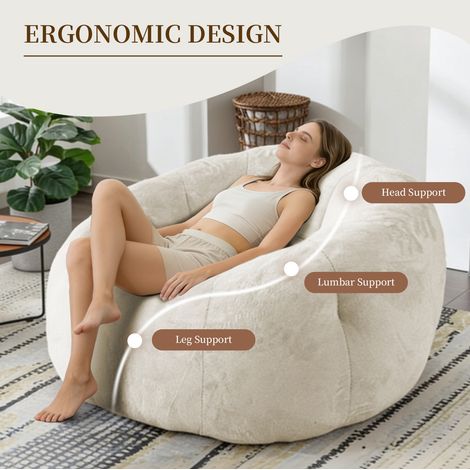 Grand fauteuil pouf rond stable pour salon et chambre (1/5)