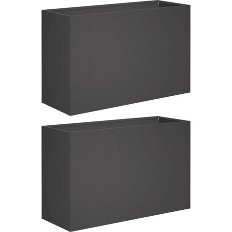 Maison Exclusive - Cache-pot de jardin 2 pc Noir 80 x 30 x 50 cm (1/5)