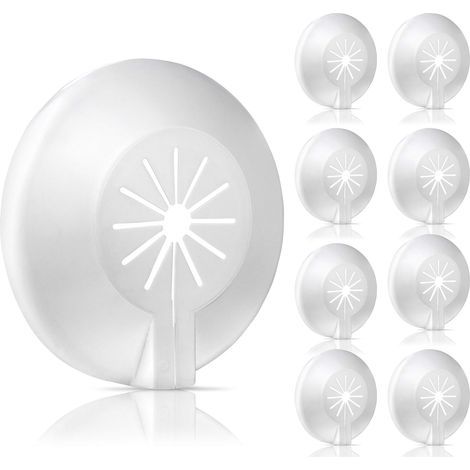 Lot de 8 rosaces pour radiateur Cache-tuyau rosace à clapet en plastique pour diamètres de 14 à 29 mm montage ultrarapide (1/3)