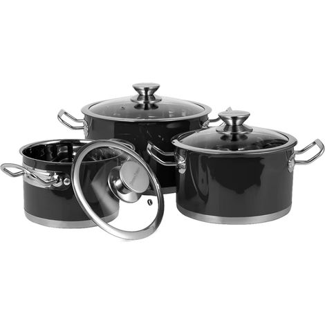Set di pentole in acciaio inox da 3 pezzi di Vintage Cuisine (1/4)