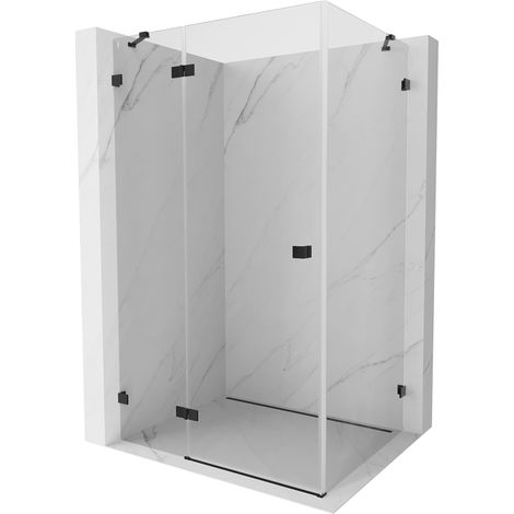 Mexen Lunar cabine de douche pivotante gauche 85 x 80 cm, transparent, noir - 834-085-080-70-00-L (1/5)