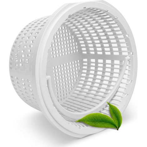 Panier de skimmer, panier de remplacement pour skimmer de piscine standard - panier de filtration résistant au chlore avec poignée pour un nettoyage efficace de la piscine (feuilles, saletés) (1/5)