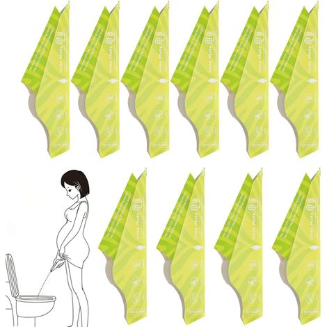 10pcs Disposable Urinal for Women, Standing Pee Funnel, Portable Female Urinal Funnel, for Travel, Camping, Hiking (Green) (1/5)