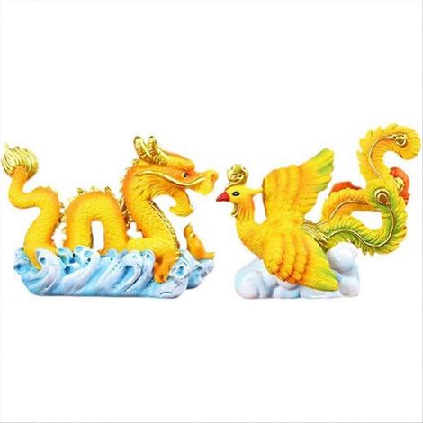 Figurine de dragon et phénix Feng Shui chinois, statue de l'année du dragon (1/5)