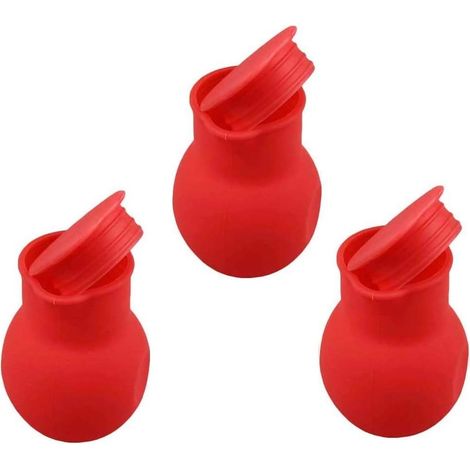 Lot de 3 pots en silicone pour fondre le chocolat ou le lait - Pour micro-ondes et bain-marie - Rouge (1/5)