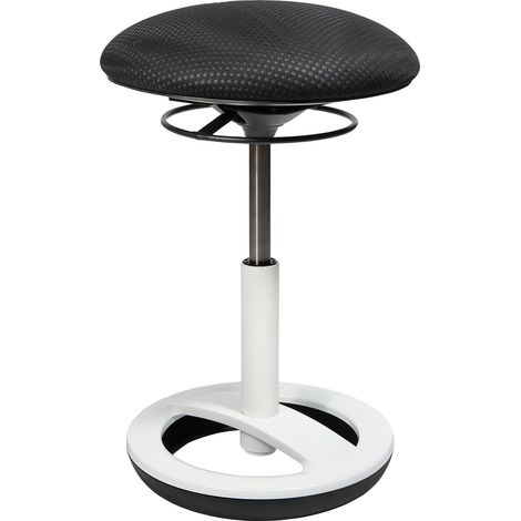 Topstar Sitness Bob Sgabello, Piede Anello in Alluminio Verniciato Bianco, Rivestimento in Tessuto Nero (1/4)