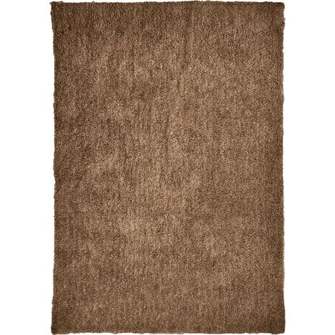 Tapis 140 x 200 cm shaggy à poils courts doux marron – COSMOS (1/5)