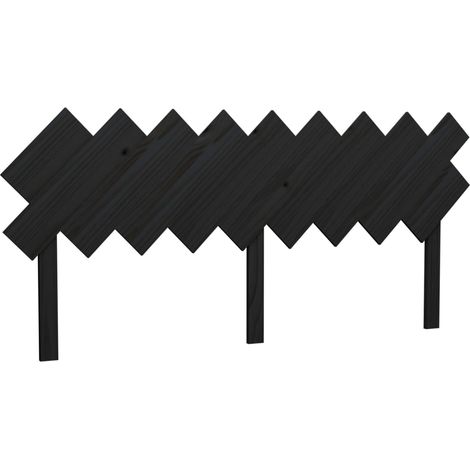 Tête de lit accessoire couchage chambre à coucher meuble 178 x 3 x 80,5 cm bois de pin noir TDL0202199 (1/4)