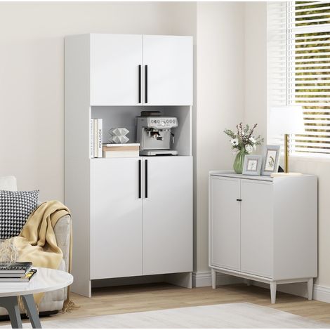meuble rangement cuisine blanc 79x40x175 cm OKMYHOME (1/5)