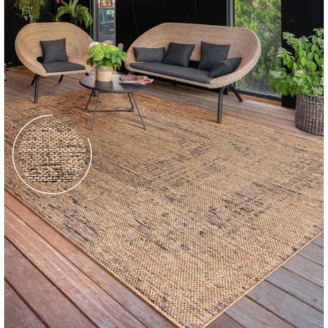 Paco Home Alfombra Cocina Exterior Terraza Jardin Lavar En La Lavadora Motivo Boho Chic 160x220 cm, Beige 4