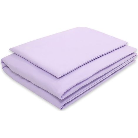 Juego de ropa de cama infantil de algodón, 2 piezas, funda de almohada y funda nórdica, 135x100 - morado (1/3)