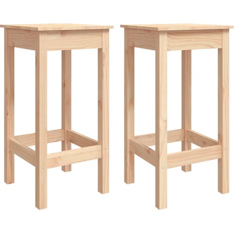 Maison Exclusive - Taburetes altos 2 uds madera maciza de pino 40