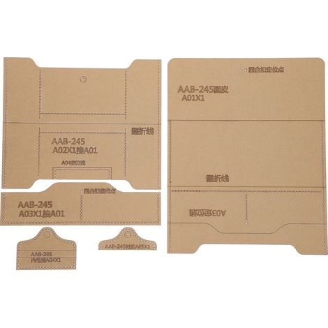 Acrylic Template Tool Long Wallet Pattern DIY Leather Transparent Hand‑Made Supplies AAB‑245 (1/5)