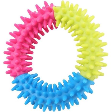 Jouets à mâcher pour chiens OLOEY - Adorables jouets à mâcher multicolores à picots pour chiots et petits chiens - 12 cm (1/5)