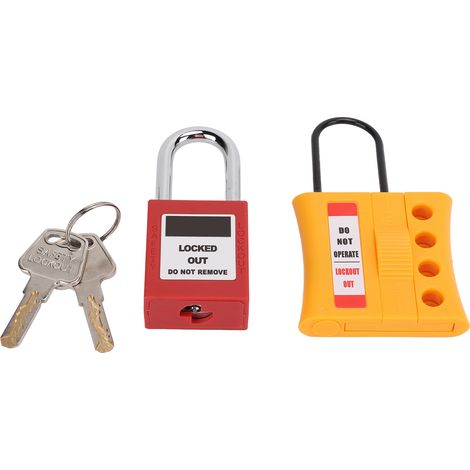 Ortviai Kit LOTO avec hasp 4 trous isolé nylon et cadenas 38mm, pour environnements à risque