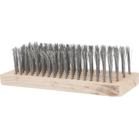 Brosse en Fil d'acier Inoxydable 20 Cm Brosse Anti-Mousse Pratique pour Jardin Et Terrasse Outil De Désherbage sans Manche en Bois (1/5)
