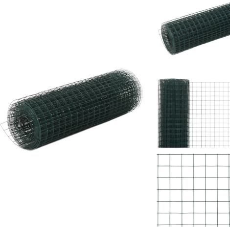Grillage acier avec revêtement en PVC 25x0,5 m vert - Grillage - Grillages - Clôture - Clôtures (1/4)
