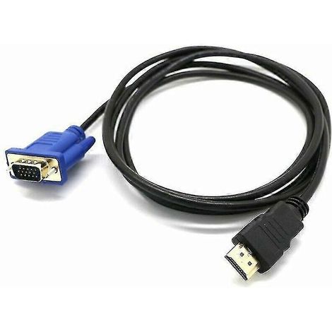 Câble adaptateur HDMI vers VGA de 1 mètre, prend en charge la résolution 1080p, convient aux connexions HDMI vers VGA. (1/4)