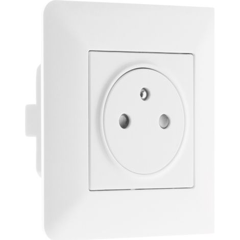 Toma de corriente empotrable bipolar + tierra con función de encendido/apagado, modelo ARTEZO, blanco.