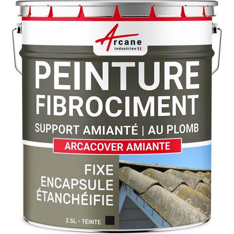 Arcane Industries – Peinture toiture fibrociment amianté – Encapsulage amiante et plomb – Élastomère ultra-adhérent – 2.5 L Ardoise