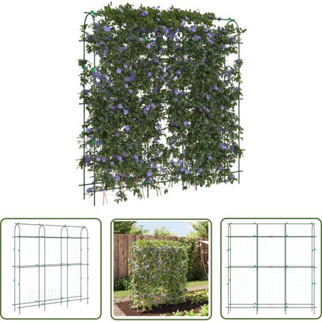 The Living Store Pflanzennetz U-Rahmen 181x31x182,5 cm Stahl - Pflanzennetz - Rankgitter - Rankhilfe - Tomatenstange - Gemüseanzucht (1/5)