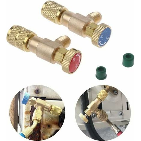 2 Pcs Remplissage Réfrigérant Soupape de Sécurité Coupleur Rapide Air Conditionné R410A R22 Connecteur Adaptateurs (1/5)