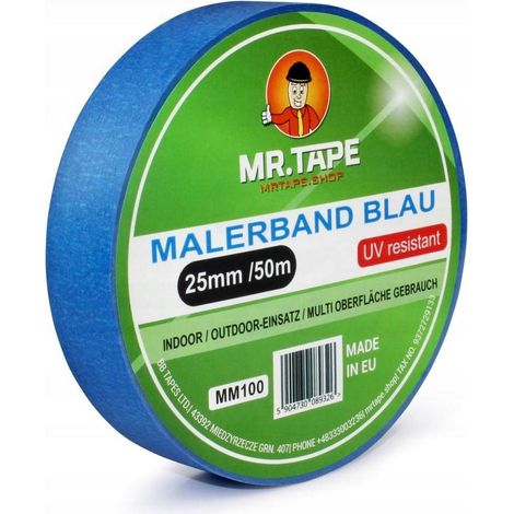 Blaues Abdeckband 25 mm / 50 m MR.TAPE Papier-Abdeckband UV 30