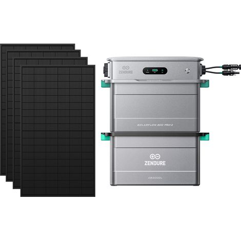 Zendure SolarFlow 800 Pro 2 - Stockage énergétique solaire domestique 800W, gestion intelligente, IP65, avec 450Wx4 Panneau Bifacial, avec AB2000L (1/5)