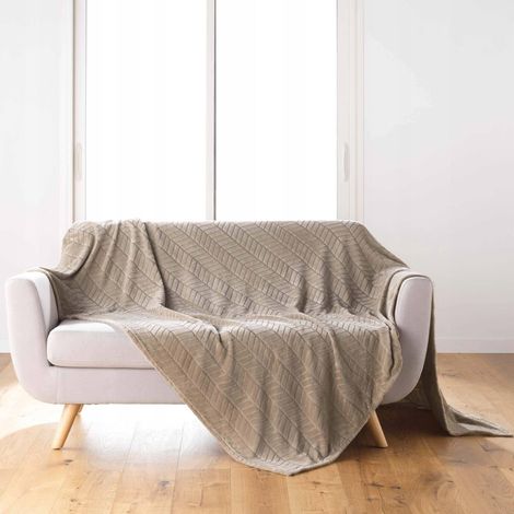 Douceur-dinterieur Arya Plaid Taupe 220x180 cm