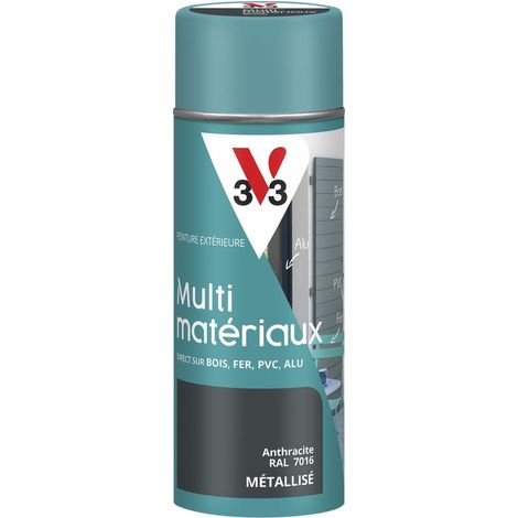 Peinture extérieure Multi-matériaux V33 Anthracite RAL 7016 Métallisé 400ml