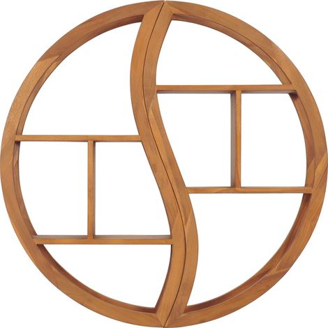 Maison Exclusive - Wandregal Yin und Yang 100x20x100 cm Teak Mass (1/5)