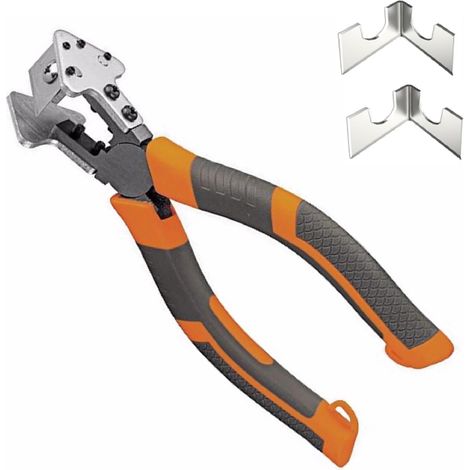 Taglierina a V per guarnizioni di porte e finestre, con taglio a 90 gradi.
