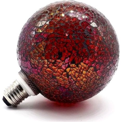 Ampoule Décorative Led E27 4w Globe G125 en Cristaux Rouges