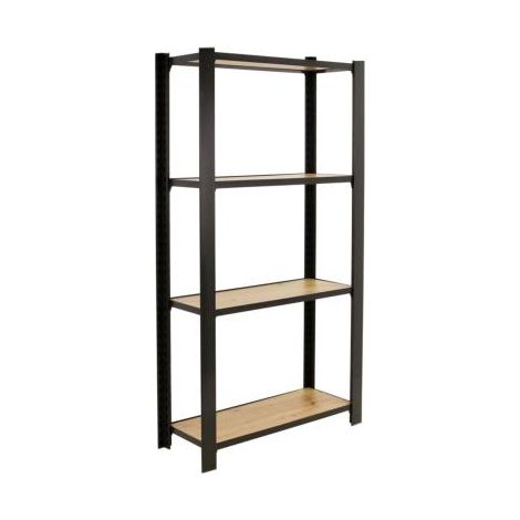 Étagère en métal anthracite chêne 4 étagères 200 kgs dim.1500x800x300mm sans vis (1/2)