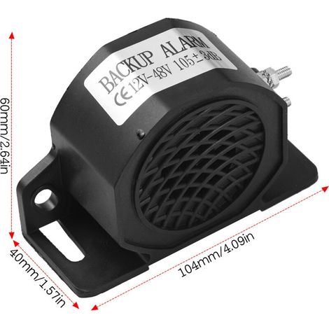Avertisseur sonore de recul 12V-48V 105±3dB(A) pour voiture, aspirateur BiBi, alarme sonore de recul étanche IP67 pour camions, excavatrices et engins de chantier. (1/4)