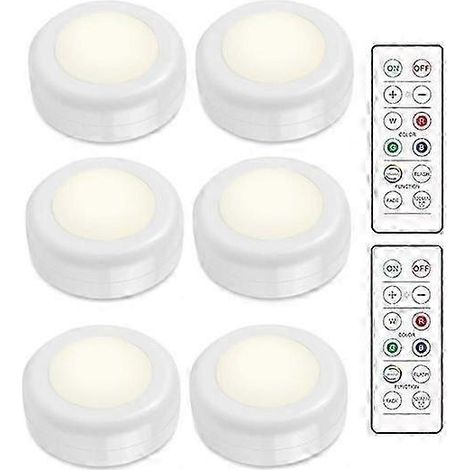 Ensemble de 6 spots LED INF élégants avec 2 télécommandes pratiques (1/5)