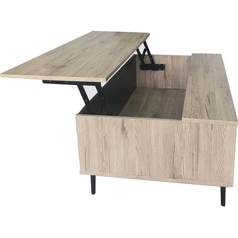 Table basse ajustable style scandinave chêne/anthracite Mayline