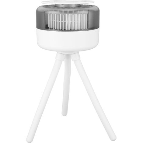 Ventilateur d'été blanc rechargeable par USB, mini ventilateur à pince rotatif à 360° avec trépied flexible, idéal pour poussette et berceau. (1/5)
