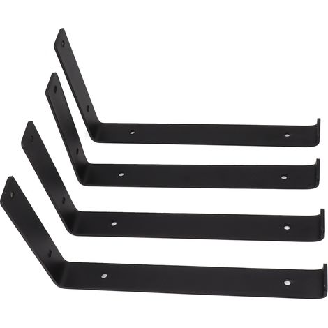 Lot de 4 supports d'étagère en L, en métal robuste, installation facile, supportant une charge importante, pour la maison, le bureau ou le garage (30 cm).