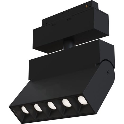 Base Illuminazione Points Rot Per Binario Moderno Alluminio Nero 10W Luce Calda (1/2)