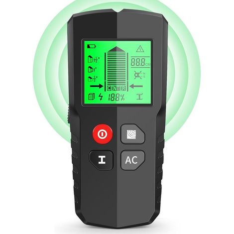 Scanner da parete 5 in 1, rilevatore elettronico di montanti, display LCD HD, per legno, tubi, metallo e condizionatori.