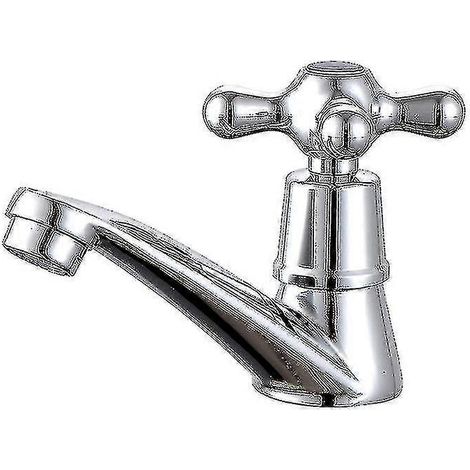 Robinet d'eau froide simple, robinet chromé pour lavabo, pour salle de bain, toilettes, lavabo et cuisine (1/5)