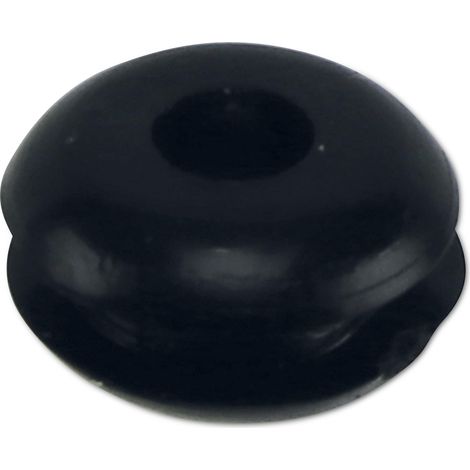 Passe-câble KSS en PVC, noir, épaisseur de plaque 1,7, trou Ø 3, ouvert, 1 pièce (1/2)