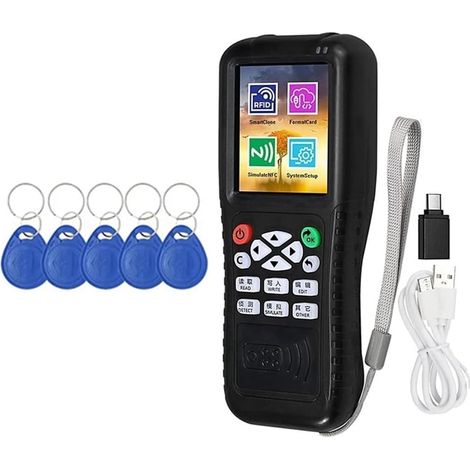 Lecteur de Carte à Puce RFID NFC X100 + 5 X 5200 Porte-Clés Duplicateur RFID Programmateur de Carte D'Identité IC Copieur de Clé Cryptée (1/5)
