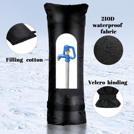 protège-robinet antigel hivernal - 38 cm L x 70 cm H. Protège-robinet isolant extra long et épais pour l'extérieur, facile à installer, résistant au gel et compatible avec les tuyaux d'arrosage extéri (1/4)