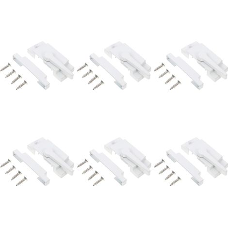 Lot de 6 verrous de fenêtre à guillotine - Loquets en alliage de zinc, verrous droits, pièces de rechange pour fenêtres coulissantes verticales et horizontales, portes en verre (1/5)