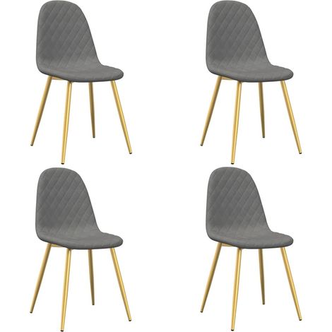 Lot de 4 Chaises à manger,Chaise de cuisine Gris clair Velours CFW62541 (1/5)