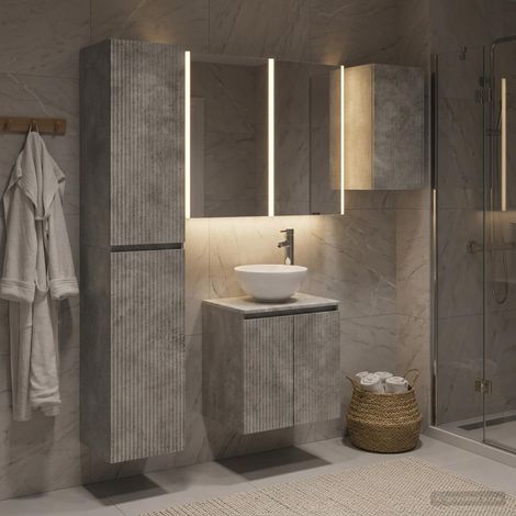 vidaXL Bathroom Cabinet Set 5 pcs Concrete Grey Engineered Wood (1/5)